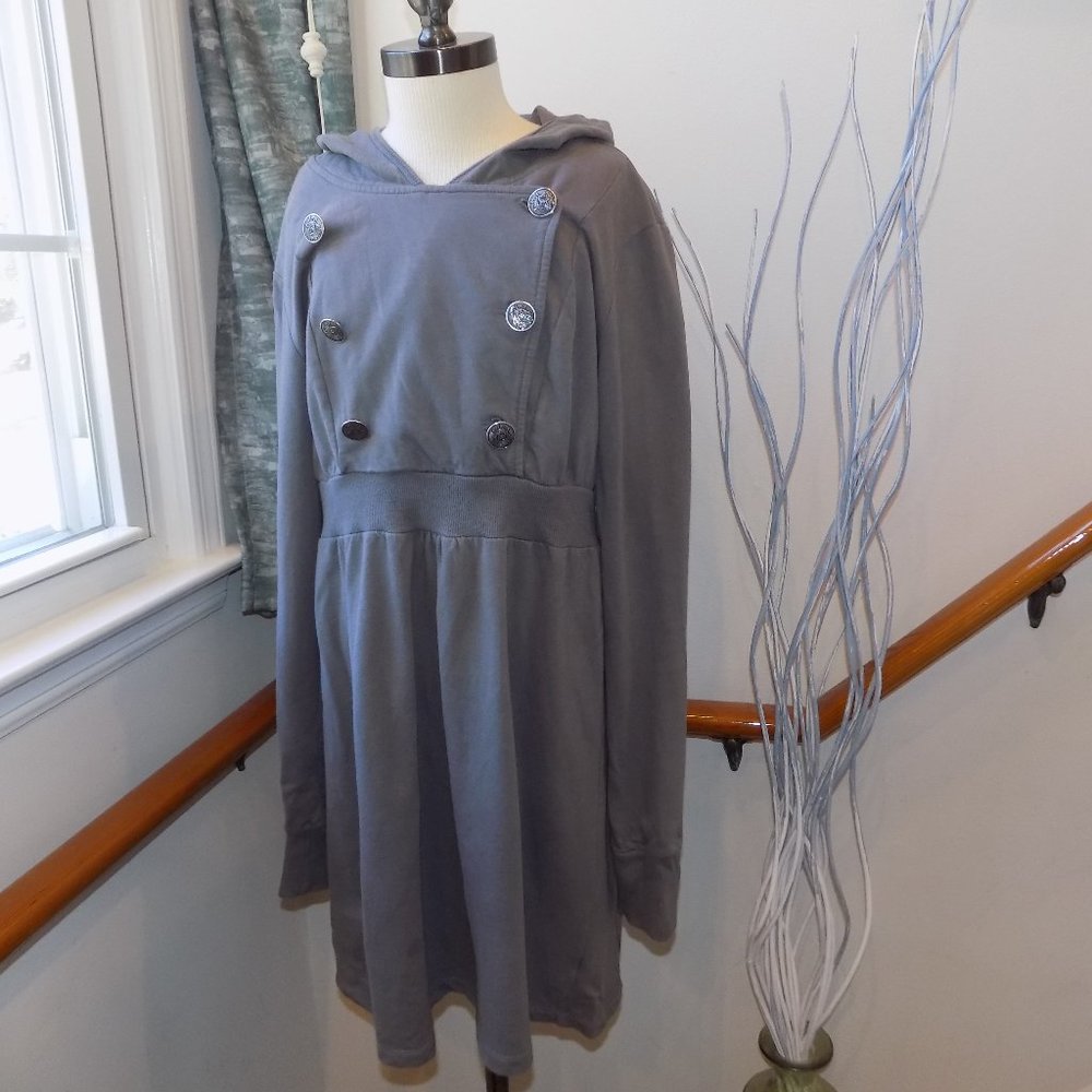 BE BOP Gray Hooded Dress Top Size XL